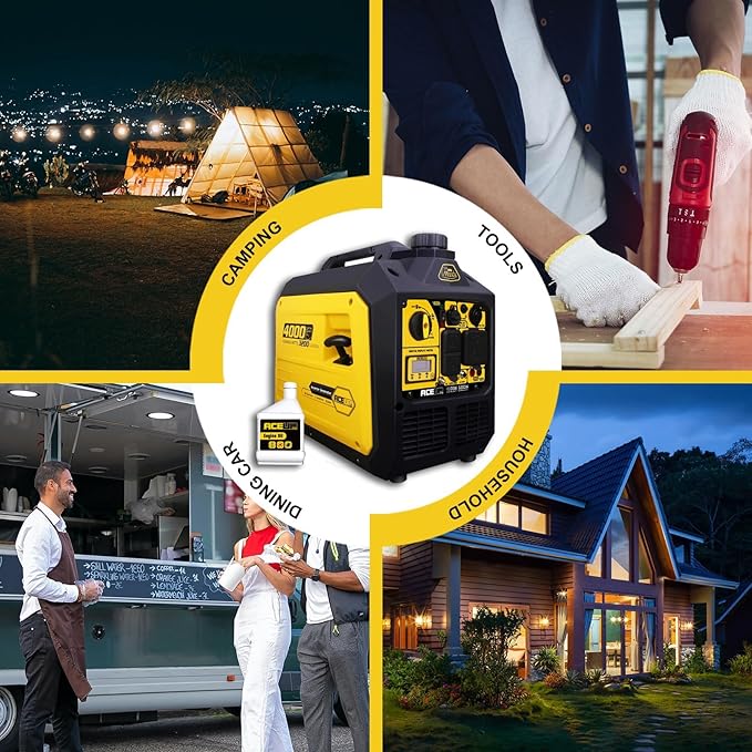 Aceup Energy 4000 Watt Portable Inverter Generator 149cc, Gas Powered Generator Quiet for Home, RV-Ready, EPA Compliant