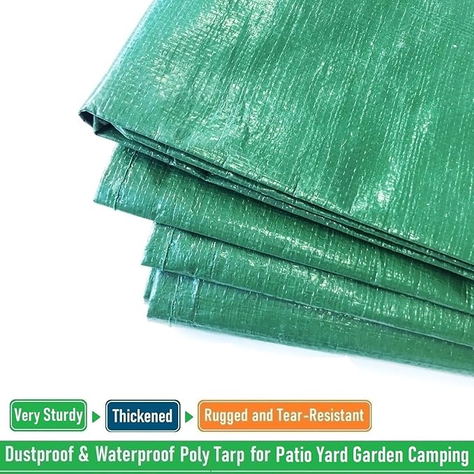 2-Pack 7x7ft Yard Garden Leaf Tarp 4 Handles Waterproof Tarps for Sandbox Cover,Lawn Debris,Yard Waste Tarp,Landscape Pruning,Leaf Hauler,Outdoor Camping Tarps,Tent Footprint,Patio Table,FirePit Cover