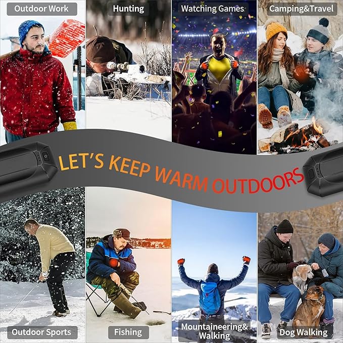 2 Pack AI Hand Warmer Rechargeable, Portable Electric Hand Warmers Reusable, USB Handwarmers, Outdoor/Indoor/Work/Studying/Camping/Hunting/Golf/Pain Relief/Game/Warm Gifts for Men Women Kids