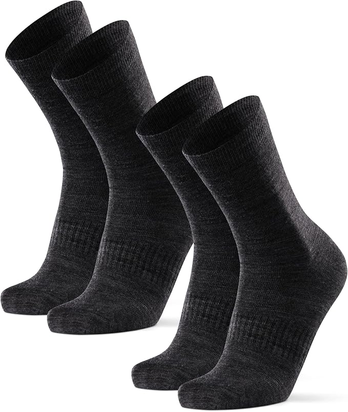 DANISH ENDURANCE Merino Wool Liner Hiking & Walking Socks, Blister Socks, Thermal, Breathable, for Men and Women - 2-Pack