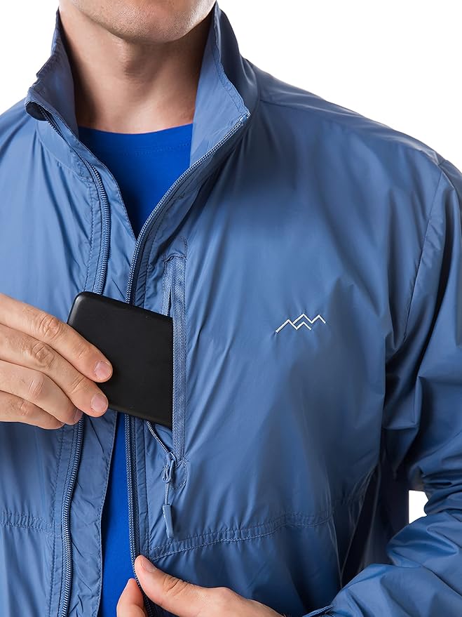 TRAILSIDE SUPPLY CO. Mens Windbreaker Jackets Lightweight Packable Jacket,Windproof and Dustproof