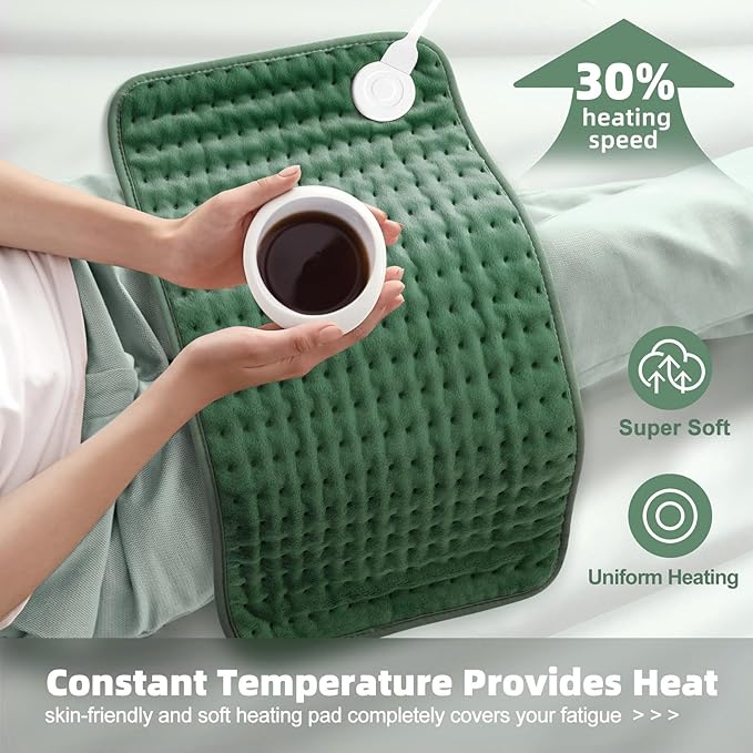 Heating pad for Back, Neck, Shoulder, Cramps and Leg Pain Relief, Heat Pads Christmas Gifts for Women, Men, Mom, Dad, Auto-Off,Machine Washable,Moist Dry Heat Options,Extra Large 12"x24"