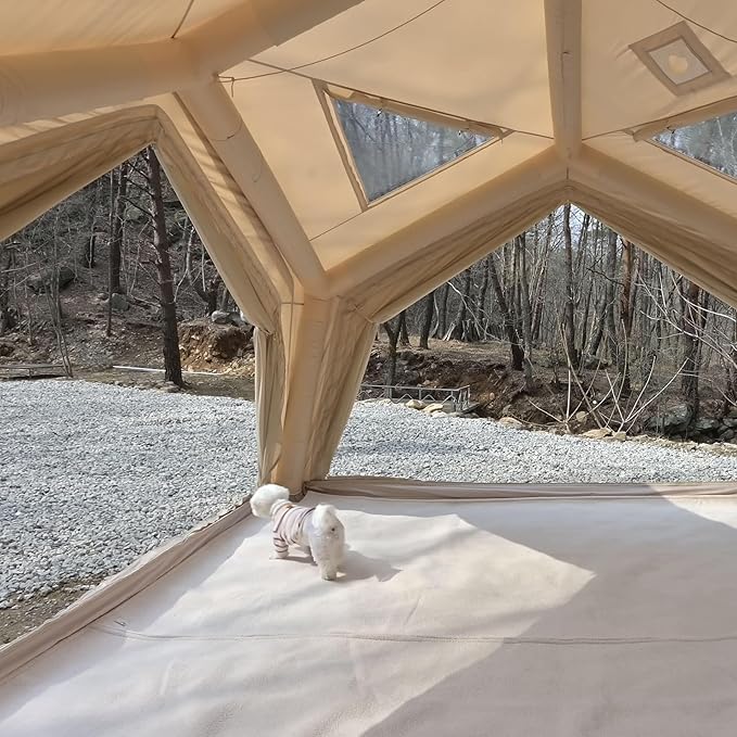 Coody | Rbm Outdoors Koala/Hub/Octopus Inflatable Tents for Camping with Stove Jack, 2/8/10 Person Luxury Canvas Blow Up Tent, 2 Room, Easy Setup Casa de Campaña, Large Inflatable House with Pump