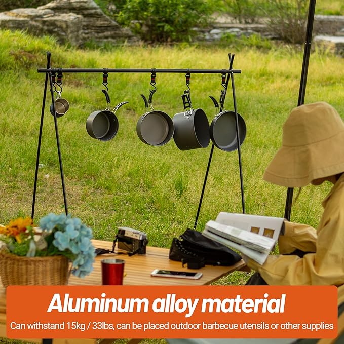 Lightweight Medium Folding Hanging Rack Travel Camping Shelf Triangle Rack Assembly Storage Picnic Rack (Large)