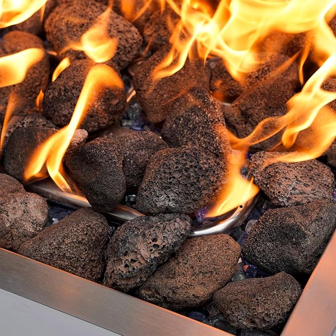 Mr. Fireglass Lava Rock Granules, 2.75"-5" Large Volcanic Lava Rock for for Fire Pits, Fire Bowls, Fire Table and Gas Log Sets, Decorative Landscaping, Indoor & Outdoor Fireplaces - 10 Pounds, Black