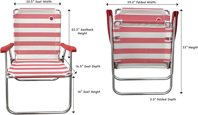 OmniCore Designs New Standard Folding Chair (2 Pack) - Red/White