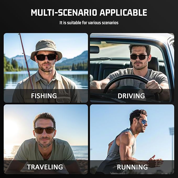 SUNGAIT Ultra-light Sports Sunglasses Rimless Polarized Sun Glasses for Men Fishing Running UV400 Protection