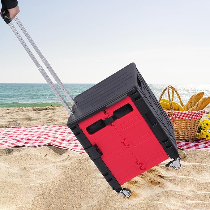 Cooler Bag Wheeled,Large Insulated Rolling Cooler Collapsible Leakproof Portable Hard Framed Ice Packs for Camping Picnic Beach Travel