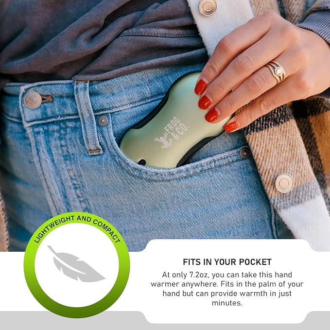 Survival Frog QuickHeat PRO Rechargeable Hand Warmer with Portable Power Bank - Premium Quality Electric Hand Warmer - Reusable Hand Warmers - USB Heater for Hands with Storage Bag and Lanyard