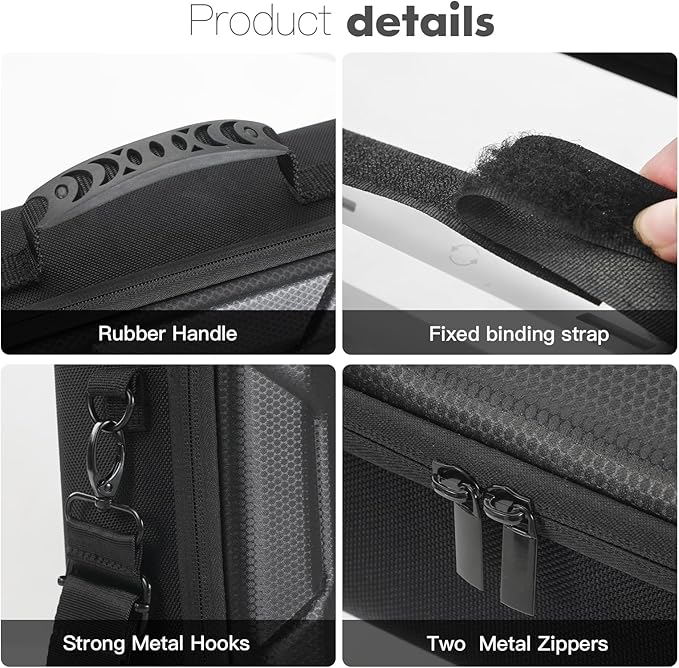 Carrying Case for Starlink Mini, Hard Shell EVA Protective Cover, Waterproof & Shockproof Travel Bag with Shoulder Strap, Organized Storage for Starlink Mini Accessories, for Camping, RV Travel