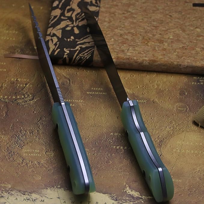 13.4-inch DC53 steel full tang hunting knife + K sheath. Suitable for camping, hiking, hunting and as daily carry equipment for handicrafts. (G10 - Minimalist Luxury Style A)