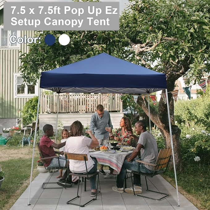 Outvita Canopy 7.8x7.8' Pop Up Commercial Instant Gazebo Tent, Waterproof & UV Protection Canopy Tent with Slant Legs for Party Wedding Birthday BBQ Events