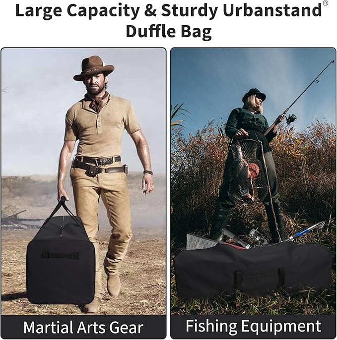 Urbanstand 48 Inch Travel Duffle Bag Extra Large Sport Equipment Duffel Bags with 2-way Lockable Zippers (Black 48inch 2Pack)