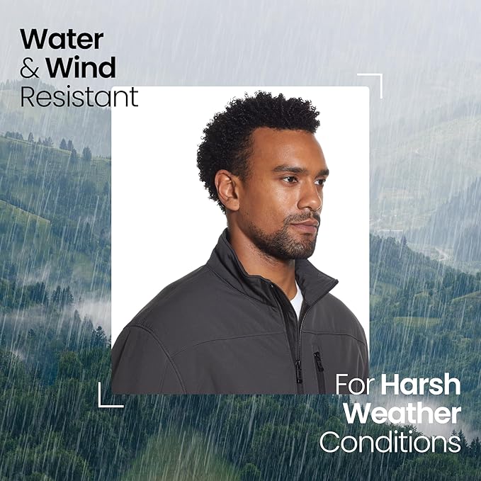Weatherproof Men's Softshell Jacket – Wind & Water Resistant – Breathable, Lightweight Outdoor Coat
