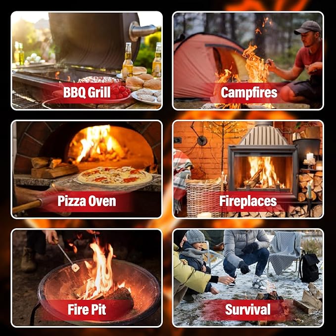 Charcoal Fire Starters for Grill: 150 PCS Premium Natural Tumbleweed Fire Starters - BBQ Firestarters for Campfires Fireplace Firepit Pizza Oven Wood Stove Smoker