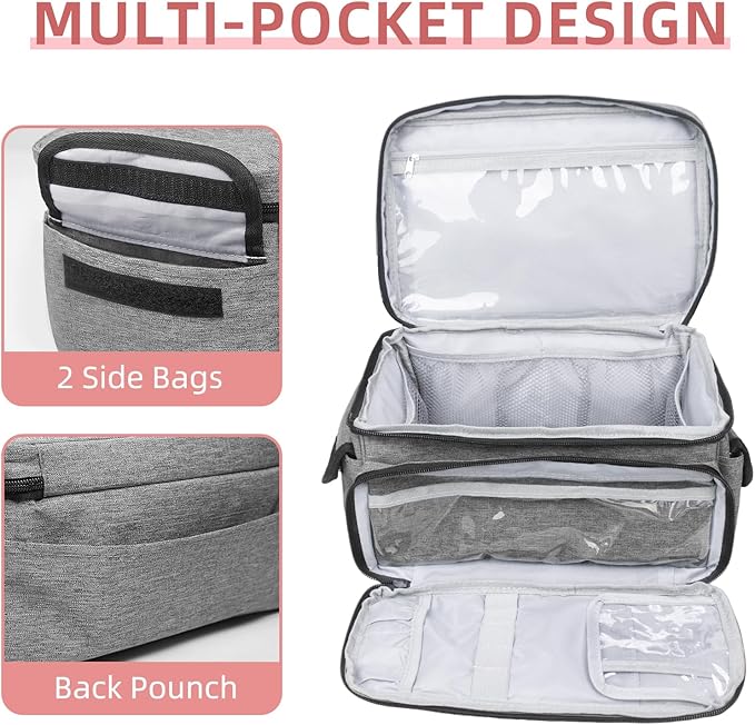 First Aid Bag Empty, Small Medicine Bag Portable Medical Supplies Organizer for Travel, Home, Office, Car, Outdoor, Camping, Hiking (Gray)