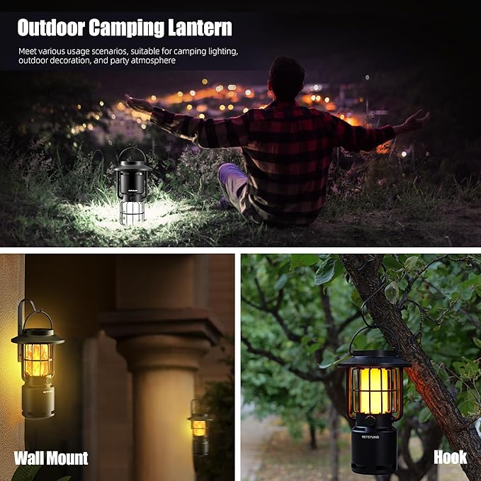 Outdoor Speakers Bluetooth Waterproof Patio,Wireless Portable LED Flame Light Speaker with Torch Atmosphere Lights for Patio/Yard/Party/Camping Black,Gifts for Men Women Dads Moms