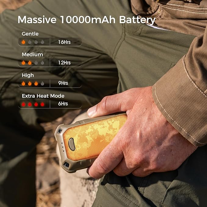 OCOOPA IP56 Waterproof Hand Warmers Rechargeable 10000mAh, Extra Heat Mode,16hrs Heat, Handwarmer with Torchlight, PD & QC Electric Hand Warmer, Winter Outdoor Gifts for Men Hunting Camping Hiking