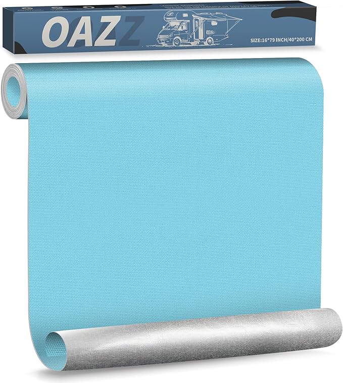 OAZ 16 x 79 inch Canvas Repair Patches Canvas Fabric Patch Self-Adhesive Canvas Repair Tape Waterproof Outdoor Gear Repair Patch Kit for Boat Cover Awning Sofa Chair Couch Tent Bag (Blue)
