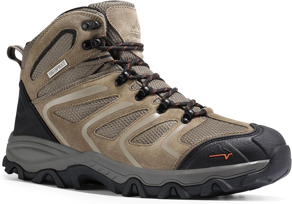 NORTIV 8 Men's Ankle High Waterproof Hiking Boots Outdoor Lightweight Shoes Trekking Trails Armadillo