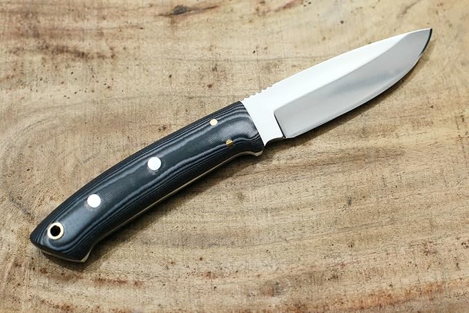 GCS Handmade D2 Steel Hunting Knife with Micarta Handle, Full Tang Blade, and Leather Sheath for Hunting Hunting Camping Survival EDC-GCS 965