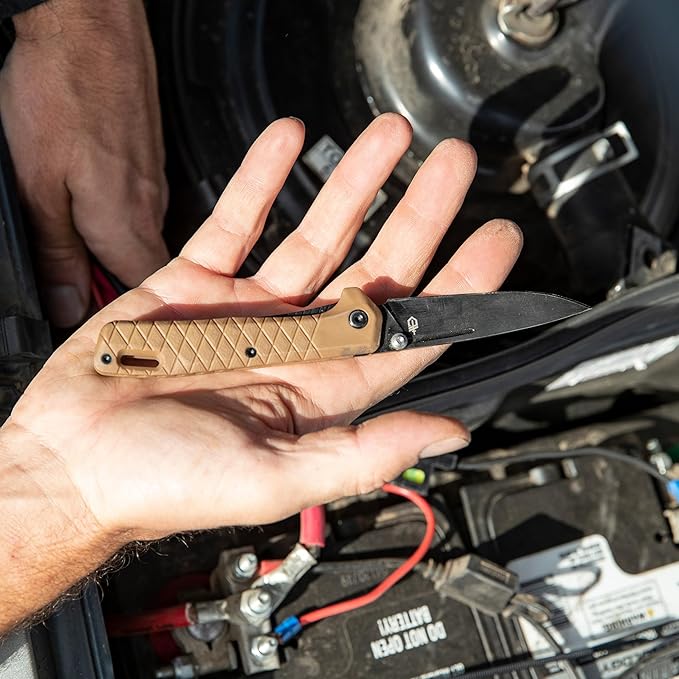 Gerber Gear Zilch Folding Pocket Knife, 3.1 Inch Plain Edge Blade, Coyote Brown