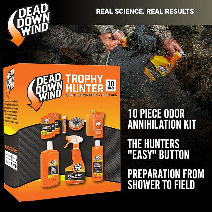 DEAD DOWN WIND Trophy Hunter Scent Eliminator, 10 Piece Kit