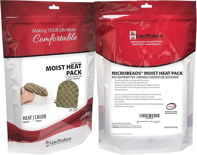 Core Products MicroBeads Moist Heat Therapy Microwave Pack - Large Heating Pad 11" X 14"
