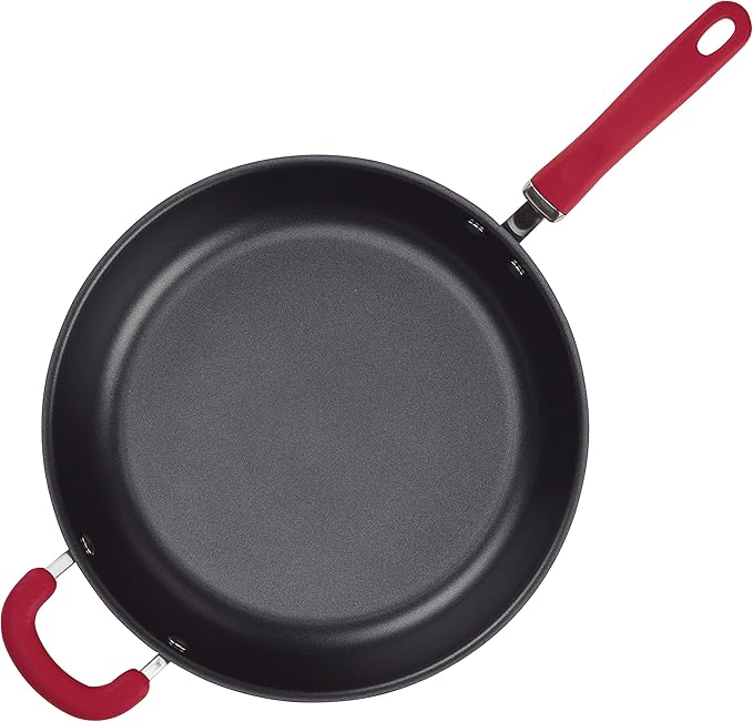 Rachael Ray Create Delicious Deep Hard Anodized Nonstick Frying Pan / Fry Pan / Hard Anodized Skillet - 12.5 Inch, Gray