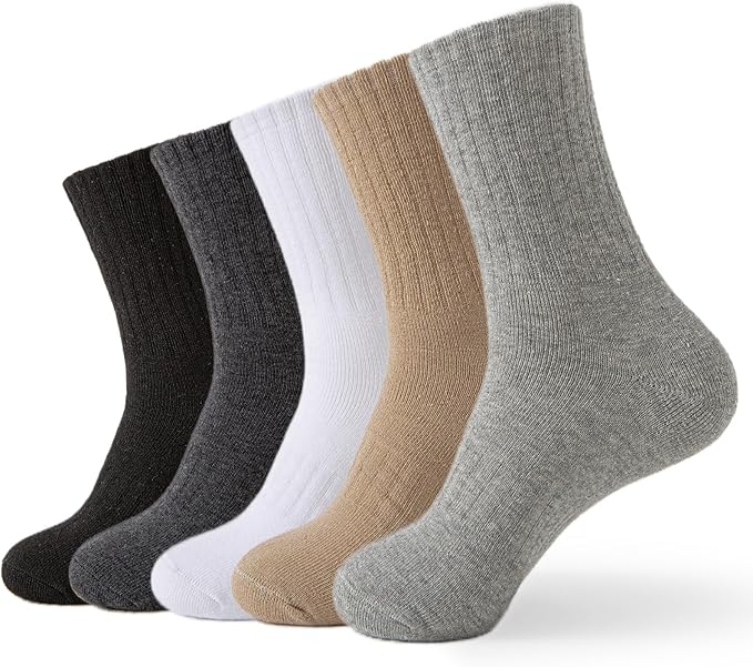 VoJoPi Wool Socks for Women Thermal and Warm Hiking Socks Winter Thick Cozy Cushion Boot Work Socks 5 Pairs