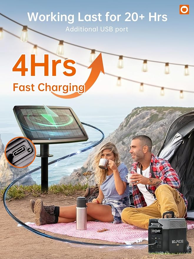 addlon 72FT Solar String Lights Outdoor, Waterproof Solar Powered Outside Lights with Remote & USB Port, ST38 LED Shatterproof Bulbs, Dimmable Solar Light for Camping Backyard Porch