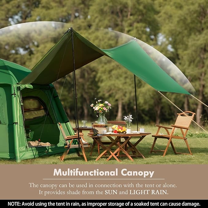 YOLENY Inflatable Camping Tent for 4-6 Person, Easy Setup Portable Water-Resistant Cabin Tent with Mesh Windows & Pumps