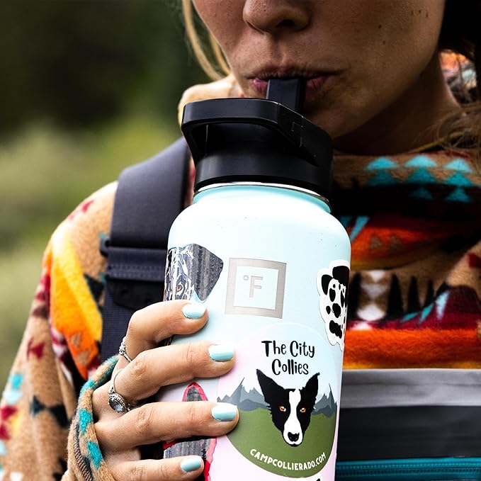 IRON °FLASK Camping & Hiking Hydration Flask with 3 Lids - Stainless Steel, Double Walled & Vacuum Insulated Water Bottle - Leak Proof & BPA Free (Graphite, Straw - 40 oz)