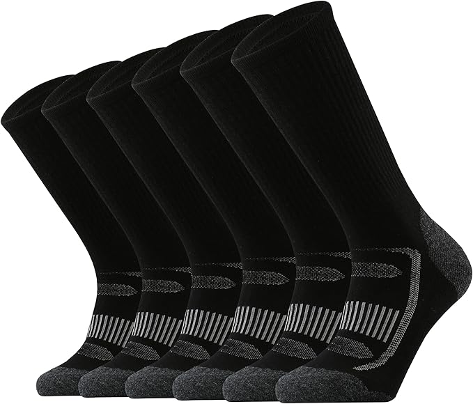 SOX TOWN Men's Merino Wool Cushion Crew Socks for Outdoor Hiking Hike Trail Performance Moisture Wicking Lightweight Summer