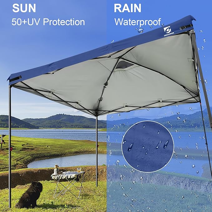 10x10 Pop Up Canopy Replacement Top Cover with Air Vent for Straight Leg Canopy Tent, Waterproof for Outdoor Garden Patio Camping Sun Shade(Top Only) (Navy Blue, 1)