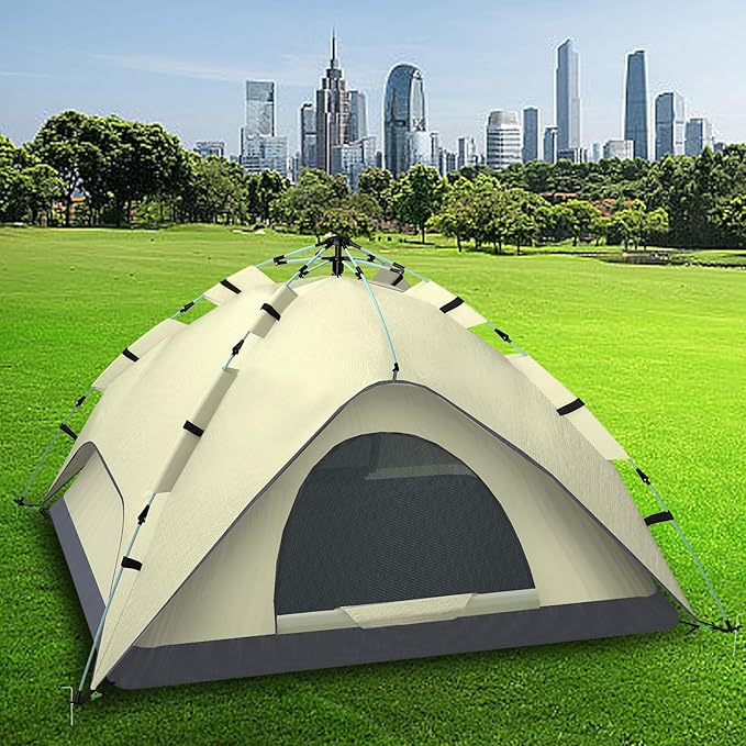 Instant Pop Up Tent 2-3 Person Reactive Outdoor Tent with Mesh Windows 3 Second Setup Waterproof & Portable for Camping & Hiking, Backpacking