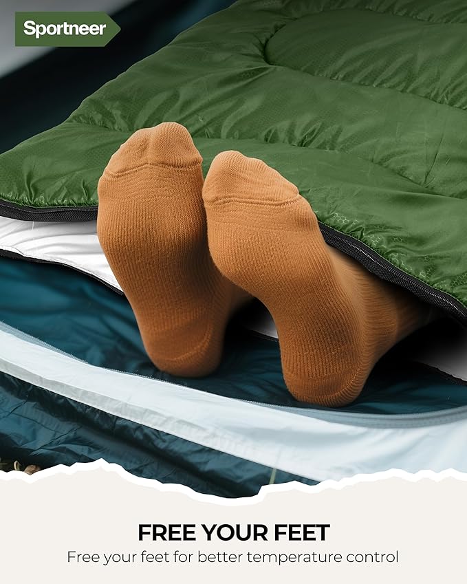 Sportneer Sleeping Bags for Adults, Warm & Cold Weather Sleeping Bag for Adults Kids Boys Girls - Lightweight Compact Camping Gear Equipment, Traveling, Backpacking, Hiking
