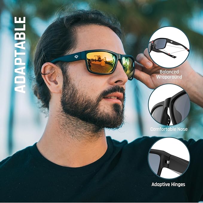 TOREGE Polarized Sports Sunglasses for Men and Women Cycling Running Golf Fishing Sunglasses TR26