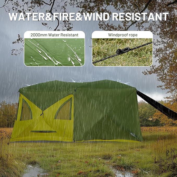 TIMBER RIDGE 4/6/8 Person Instant Pop Up Cabin Tent, Easy 60 Second Setup, Weather Resistant Camping Family Hub Tent with Rain Fly and Carry Bag for Outdoor Camping