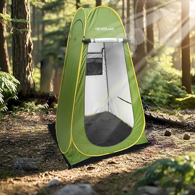 NEVERLAND Pop up Privacy Shower Tent - Portable Changing Shower Tent, Dressing Room, Bathroom, Outdoor Rain Shelter for Camping, Hiking, Beach (Green)