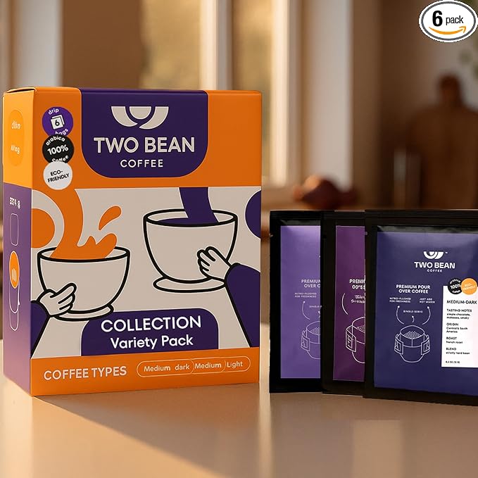 Single Serve Drip Coffee Packets - Original Collection Premium Arabica - 6-Pack Japanese Style Pour Over for Travel Camping Office Home