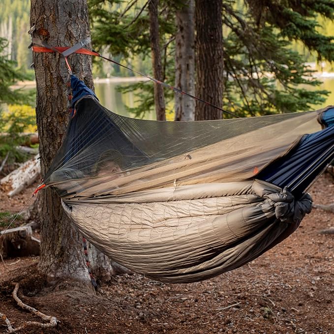 KAMMOK Mantis Hammock, All Seasons, Mosquito Net, Storage Bag, Camping, Outdoor Activities - Midnight Blue