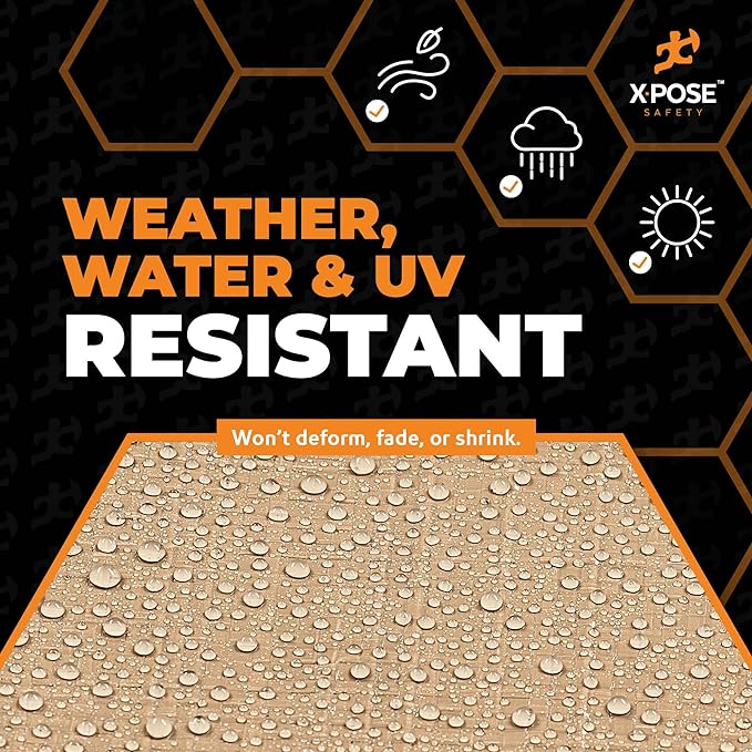 Heavy Duty Tan Poly Tarp 5' X 7' - Multipurpose Protective Cover - Durable, Waterproof, Weather Proof, Rip and Tear Resistant - Extra Thick 12 Mil Polyethylene - by Xpose Safety