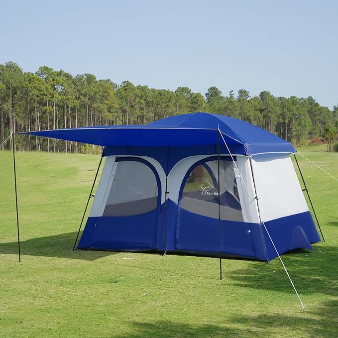 Vidalido Tents,3-4 Person Camping Tent with Extended Vestibule,Weather Resistant Family Tents with Breathable Mesh Windows,Easy Install Waterproof Outdoor Tent for Backpacking and Camping Hiking