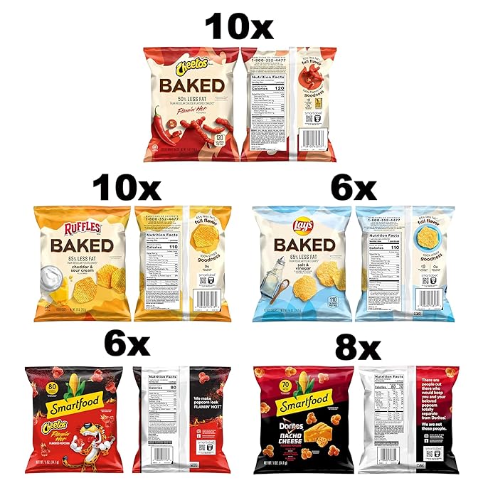 Frito-Lay Baked & Popped Bold Variety Pack (Pack of 40)