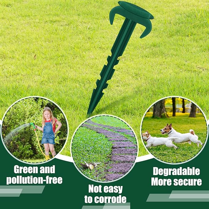 100 Pcs Sod Garden Stakes Bulk, Biodegradable Stakes, Landscape Stake for Membrane, Sod Staples Tent Stake, Netting, Turf, Landscaping and Gardening (6 Inch)