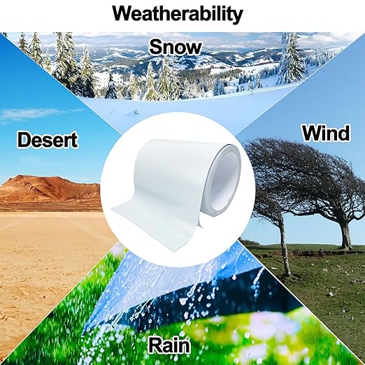 Waterproof Repair Tape for Awning, 5IN x 20FT Outdoor Canvas Tarp Repair Tape, Tent, Boat Covers, Canopy, Sail Tape, Tear Repair Patch Kit, Heavy Duty UVproof, White