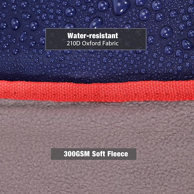 REDCAMP Large Waterproof Stadium Blanket for Cold Weather, Soft Warm Fleece Camping Blanket Windproof for Outdoor Sports, 71"x59" Dark Blue/Grey