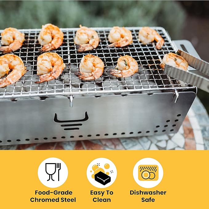 Yak Mesh Grill Grate | Designed for The Yak 400 Series Grill | Perfect for Small, Delicate, Hard-to-Skewer Ingredients | Crafted from Food-Grade Chromed Steel | Easy to Clean and Highly Durable