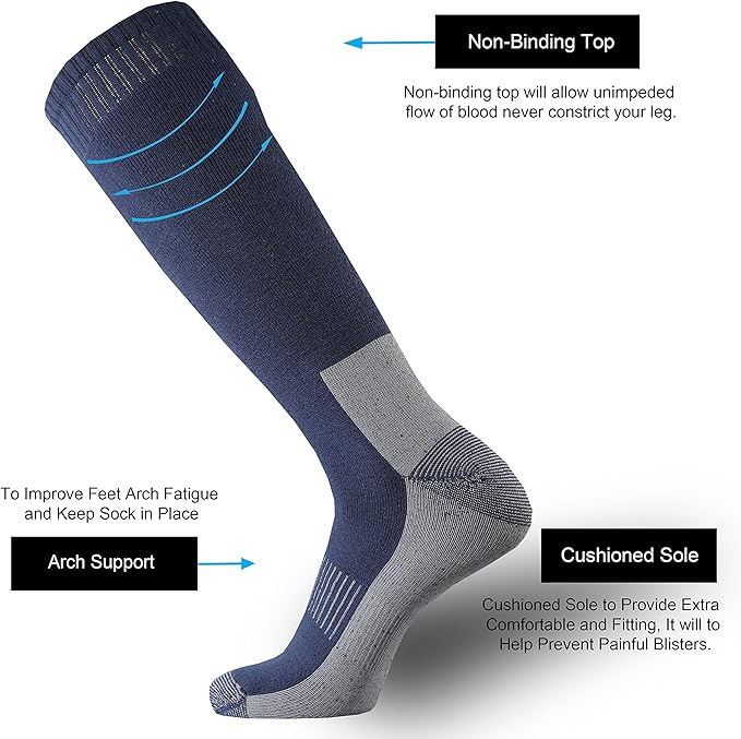 ONKE Max Full Cushion Knee High Socks for Men Steel Toe Work Boot Over the Calf OTC Moisture Wicking Thermal Hiking Hunting